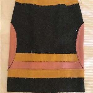 Paul Smith Gray Pink Yellow Stripe-Circle Skirt 46